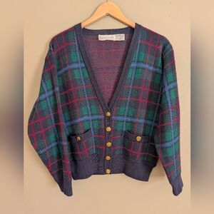 Vintage Robert Scott Ltd. Preppy Plaid Y2K 90's Cardigan